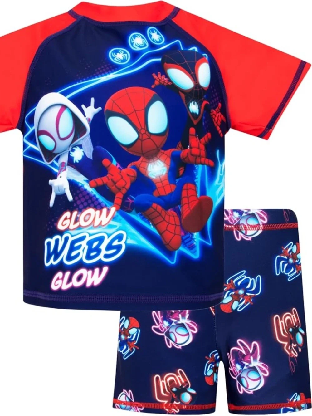 Boys Marvel Spider Man Two Piece Swimsuit Size 4T